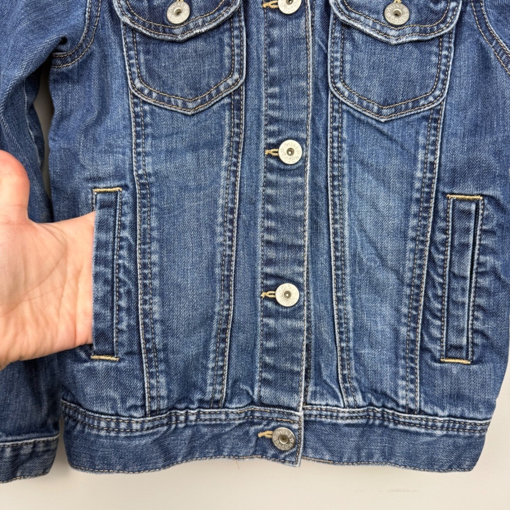 Mini Boden Denim Jacket Kids 9-10Y Blue Classic Stretch Trucker Jean Coat - Picture 2 of 7